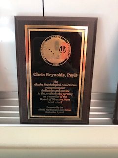 2018 Past BOD Member Award, presented to Chris Reynolds