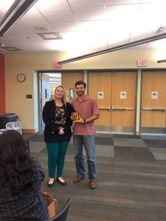 2018 Erin Johnson presenting Past BOD Member Award to Chris Reynolds